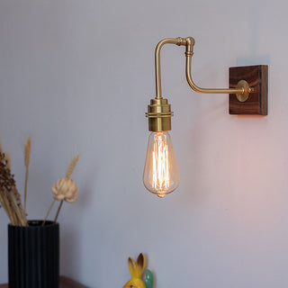 Adjustable brass wall light minimalist industrial — gold finish lamp