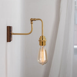 Adjustable brass industrial wall light gold angle — sconce