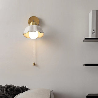Adjustable arm white French wall sconce detail — dining lamp