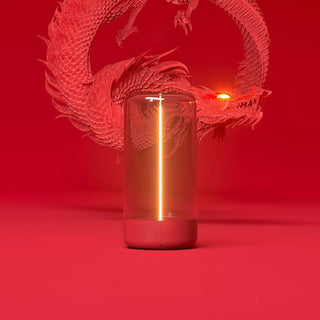 Magnetic acrylic desk lamp illuminated — adjustable LED warm