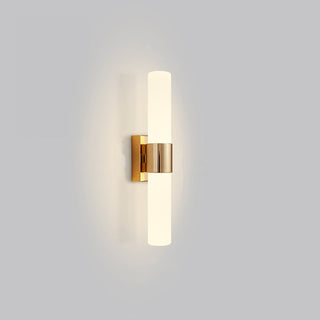 Nordic LED wall sconce in living room — metal aluminum glass