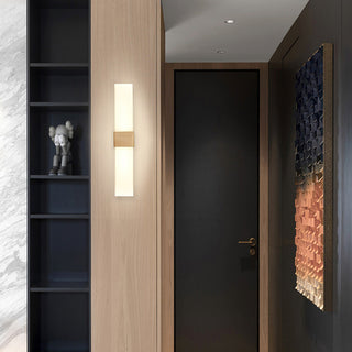 Prismatic metal LED wall lamp — minimalist warm finish sconce