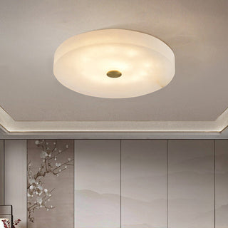 Modern marble ceiling lamp, flush mount white marble design