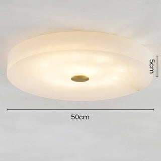 Modern marble flush mount ceiling lamp, white luxury design