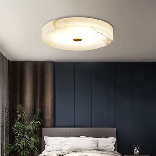 White marble flush mount ceiling light, modern elegant fixture