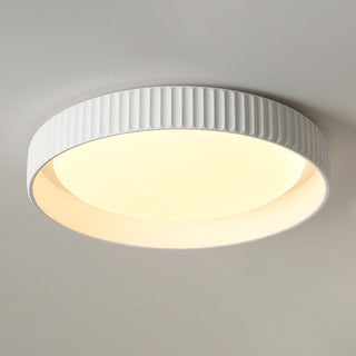 Industrial cement ceiling light installed, LED bulb fixture