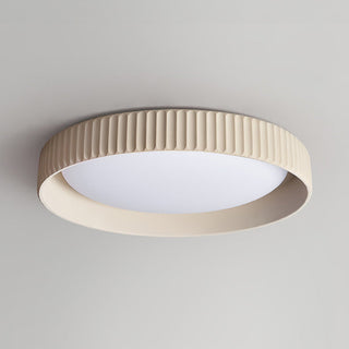 Modern industrial cement ceiling lamp, flush mount LED bulb