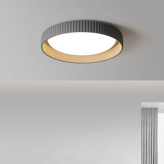 Industrial cement flush mount ceiling lamp, modern LED light