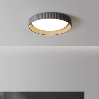 Cement ceiling light in room, industrial modern LED fixture