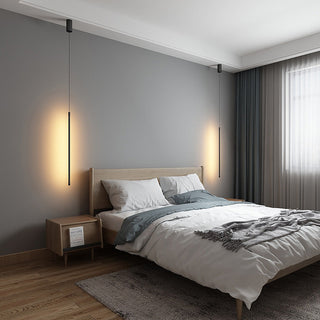 Scandinavian LED pendant with aluminum shade for bedside