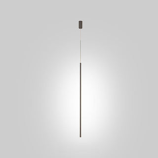 Scandinavian LED pendant over nightstand with warm glow
