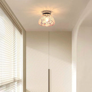 Modern pink glass hallway ceiling lamp – flush mount elegant