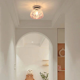 Elegant glass ceiling light pink – modern flush mount hallway