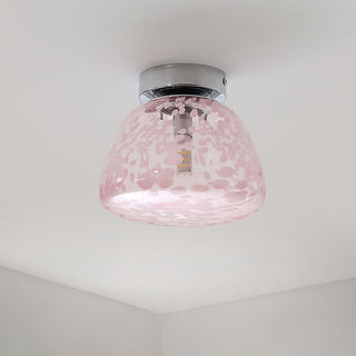 Modern elegant glass ceiling lamp pink – flush mount hallway