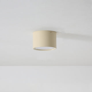 Mini column ceiling lamp close-up, modern wood finish LED