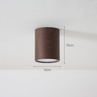 Mini Column LED Light - Modern Wood Finish Ceiling Light Fixture for Dining Room