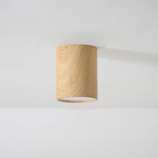 Modern wood finish column ceiling lamp, mini LED dining