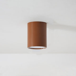 Mini column LED ceiling light installed, wood finish dining