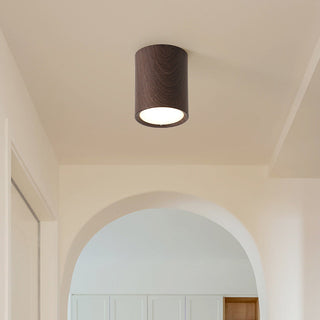 Mini Column LED Light - Modern Wood Finish Ceiling Light Fixture for Dining Room