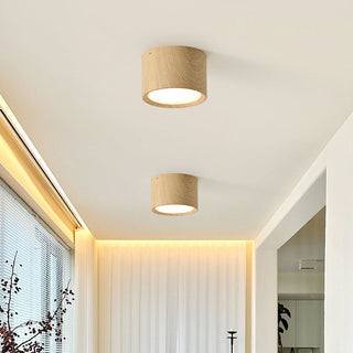 Mini Column LED Light - Modern Wood Finish Ceiling Light Fixture for Dining Room