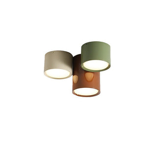 Mini Column LED Light - Modern Wood Finish Ceiling Light Fixture for Dining Room