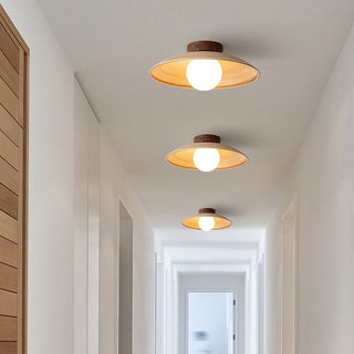 Wood ceiling lamp with adjustable hanging, retro mini pendant