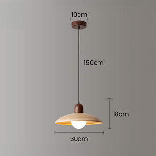 Retro wood ceiling light in hallway, mini adjustable pendant