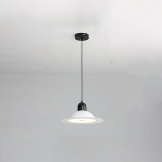Nordic LED pendant from below — stained acrylic adjustable fixture