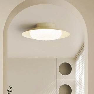 Vintage iron flush ceiling light cream – hallway white
