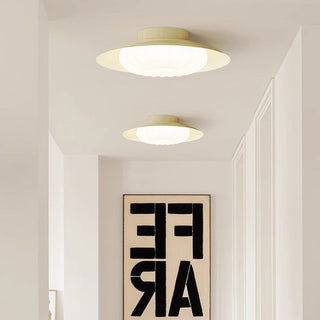 Iron plastic ceiling lamp cream white – vintage hallway