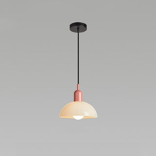 Dimmable stained glass pendant detail — mini bedside ceiling