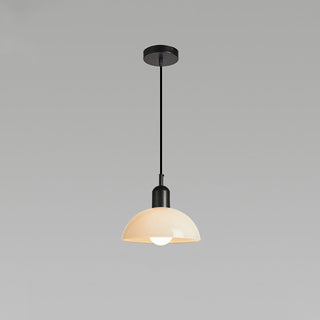 Mini bedside pendant in interior — dimmable stained glass ceiling