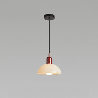 Stained glass bedside pendant top view — dimmable mini ceiling