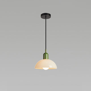 Dimmable mini pendant from above — stained glass bedside ceiling lamp