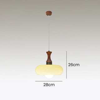 Rustic walnut glass pendant for farmhouse dining room
