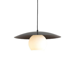 Mini UFO pendant side angle — creative iron disc hanging lamp