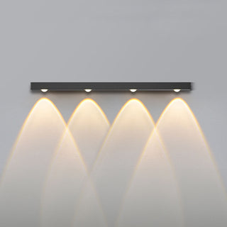 Modern long strip LED wall lamp illuminated — aluminum minimalist