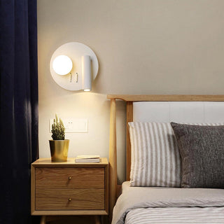 Contemporary LED rotation 2-light wall sconce in bedroom — lamp