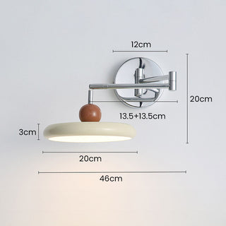Mini adjustable modern swing arm wall lamp close-up — sconce