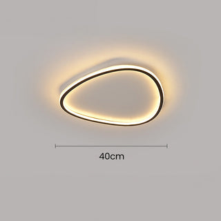 Nordic geometric oval ceiling lamp LED – black aluminum