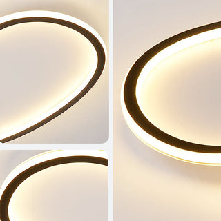 LED oval ceiling light Nordic aluminum – black geometric