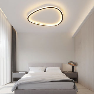 Oval LED ceiling fixture black aluminum – Nordic geometric
