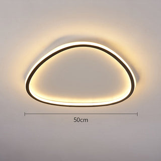 Black Nordic oval LED ceiling light – aluminum geometric glow