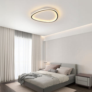 Nordic oval LED ceiling lamp black aluminum – geometric
