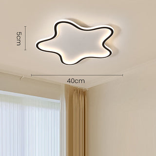 LED flush mount star ceiling fixture – modern dining installed