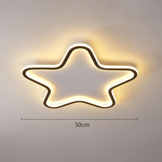 Modern star ceiling light LED – flush dining room close-up