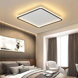 Square LED ceiling light – modern geometric hollow flush mount