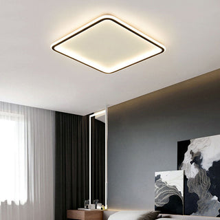Modern square flush ceiling light LED – geometric hollow