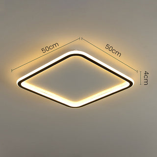 Square geometric ceiling fixture LED – modern hollow installed