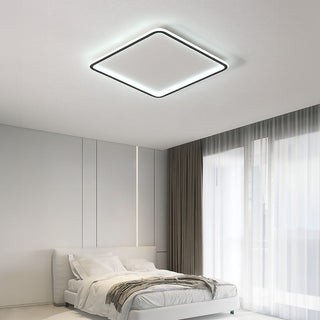 Hollow geometric LED ceiling fixture – modern square flush mount
